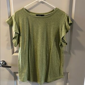 Green Ruffle Sleeve Tee